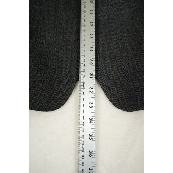 Botany 500 Blazer Men 41R Gray Plaid 100% Lambswool 2 Button Tweed - Picture 11 of 15